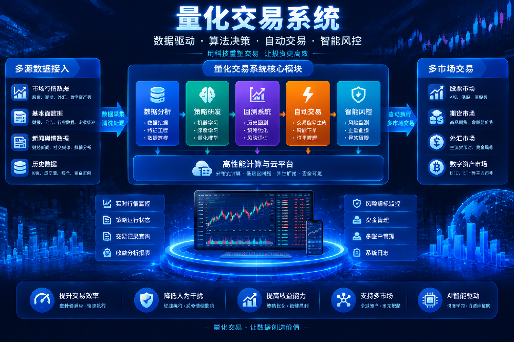 未来量化交易系统发展趋势：AI人工智能、多市场交易与智能投资生态的创新方向