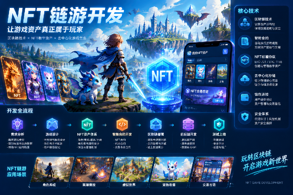 NFT链游开发需要哪些核心技术？解析智能合约、数字资产与去中心化游戏架构